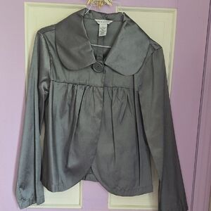 Steve Madden Gray/silver Blazer/jacket with Wide Lapel Flowing Silhouette